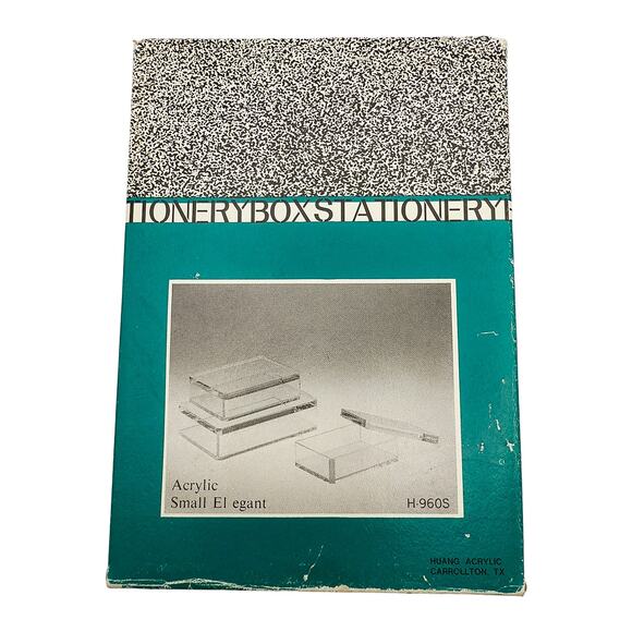 Vintage Acrylic Stationery Display Case Huang Acrylic H-960S 6" x 4" x 2" in Box - Picture 1 of 7
